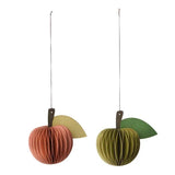 Bungalow - Papier - Ornament Apfel (2er - Set) • Ivy/Cerise - ROSA ECK