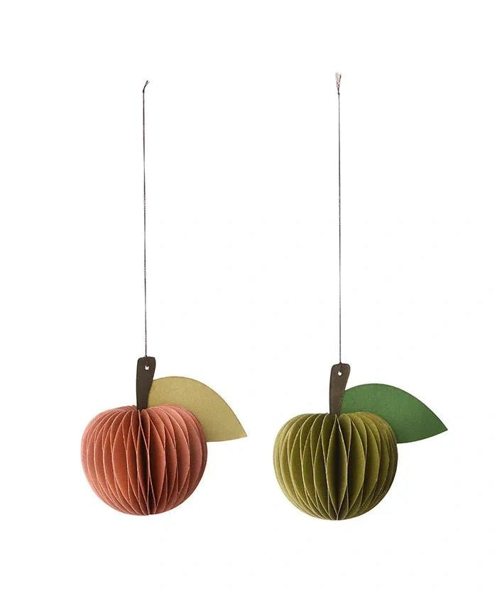 Bungalow - Papier - Ornament Apfel (2er - Set) • Ivy/Cerise - ROSA ECK