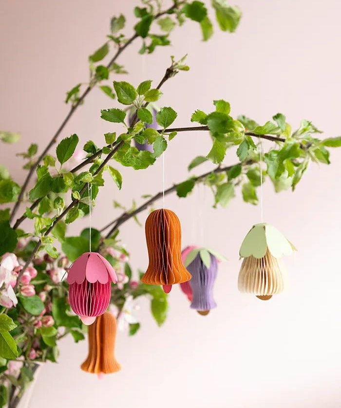 Bungalow - Papier - Ornament Blume (4er - Set) • Flamingo - ROSA ECK