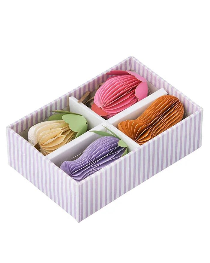 Bungalow - Papier - Ornament Blume (4er - Set) • Flamingo - ROSA ECK