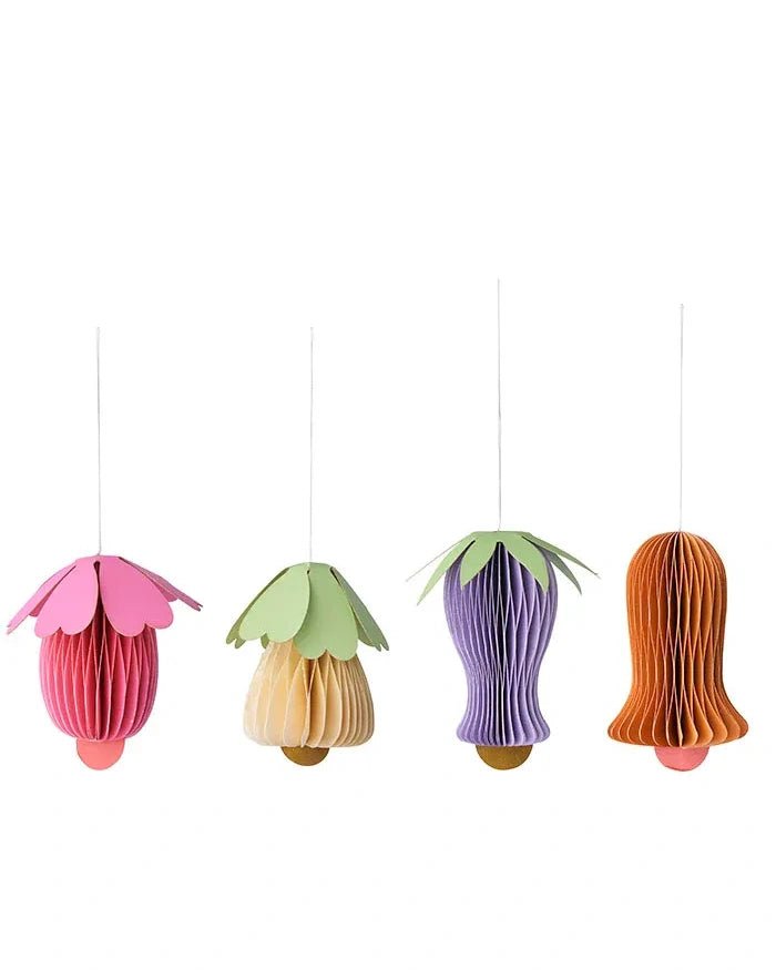 Bungalow - Papier - Ornament Blume (4er - Set) • Flamingo - ROSA ECK