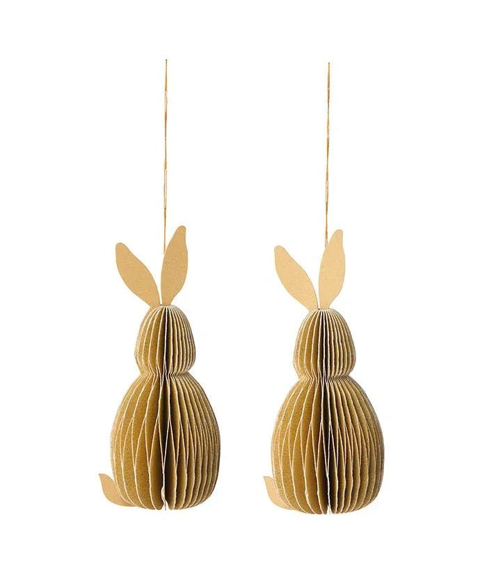 Bungalow - Papier - Ornament Hase (2er - Set) • Cashmere - ROSA ECK