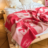 KLEKKS × donpriggos NO. 33 Wolldecke • Rot/Rosa