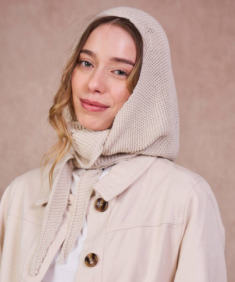 Calie Paris - Kapuzenschal • Off-White - ROSA ECK