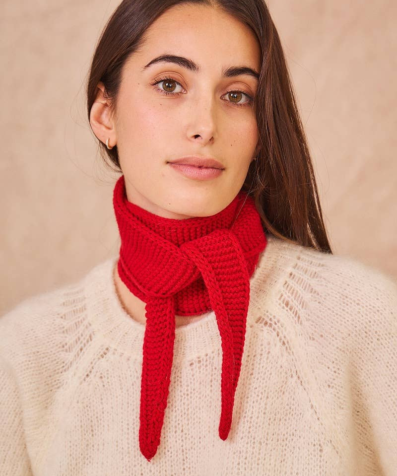Calie Paris - Kleiner Strickschal • Himmelblau - ROSA ECK