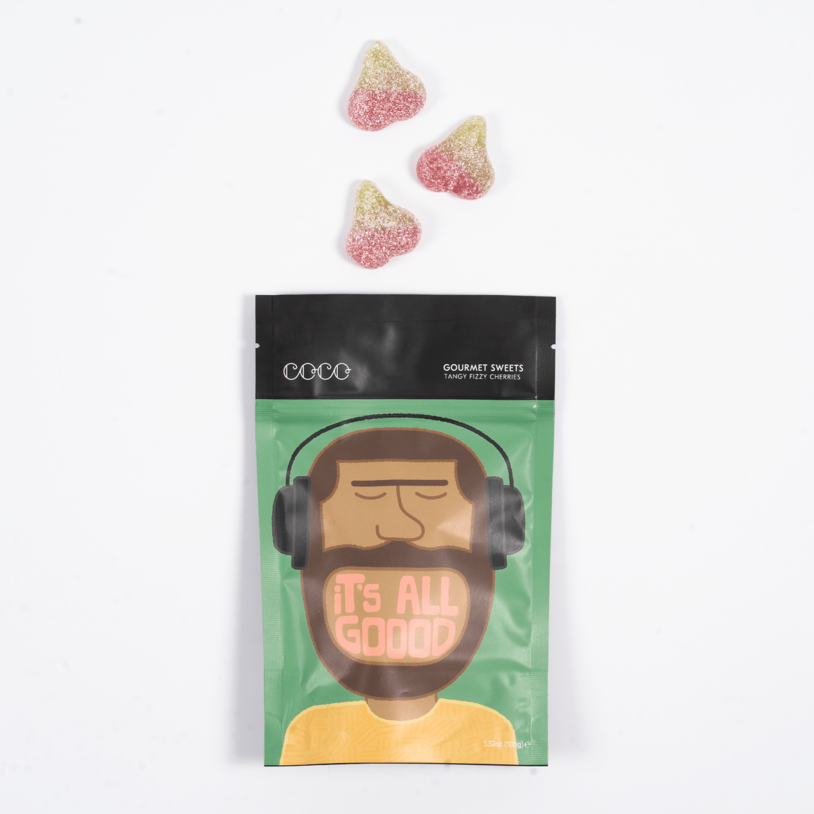 COCO Chocolatier - Fruchtgummi Kirsche • Tangy Fizzy Cherries - Gummibärchen - ROSA ECK