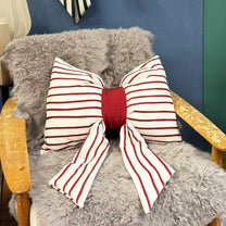 coopz - BIG BOW BERTHA Kissenbezug (40 x 60 cm) • Creme/Rot - ROSA ECK