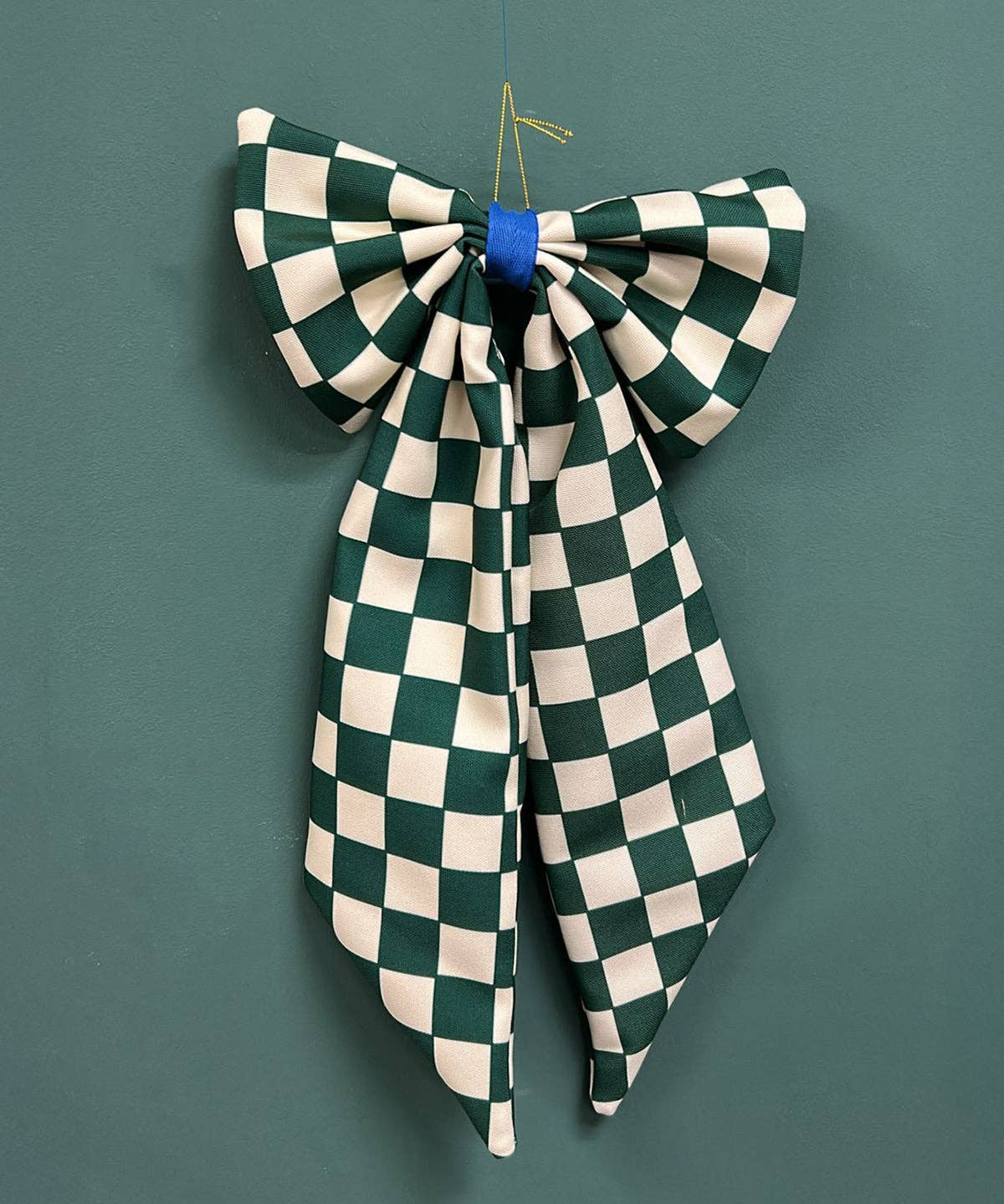 coopz - Weihnachtsschleife zum Aufhängen • Karo Grün - Dekoration - ROSA ECK