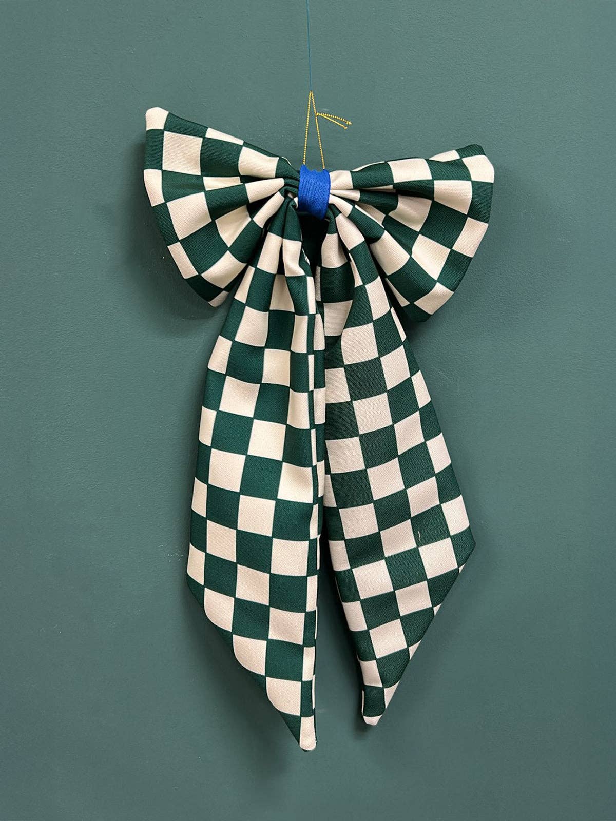 coopz - Weihnachtsschleife zum Aufhängen • Karo Grün - Dekoration - ROSA ECK