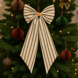 coopz - Weihnachtsschleife zum Aufhängen • Streifen Creme/Braun - Dekoration - ROSA ECK