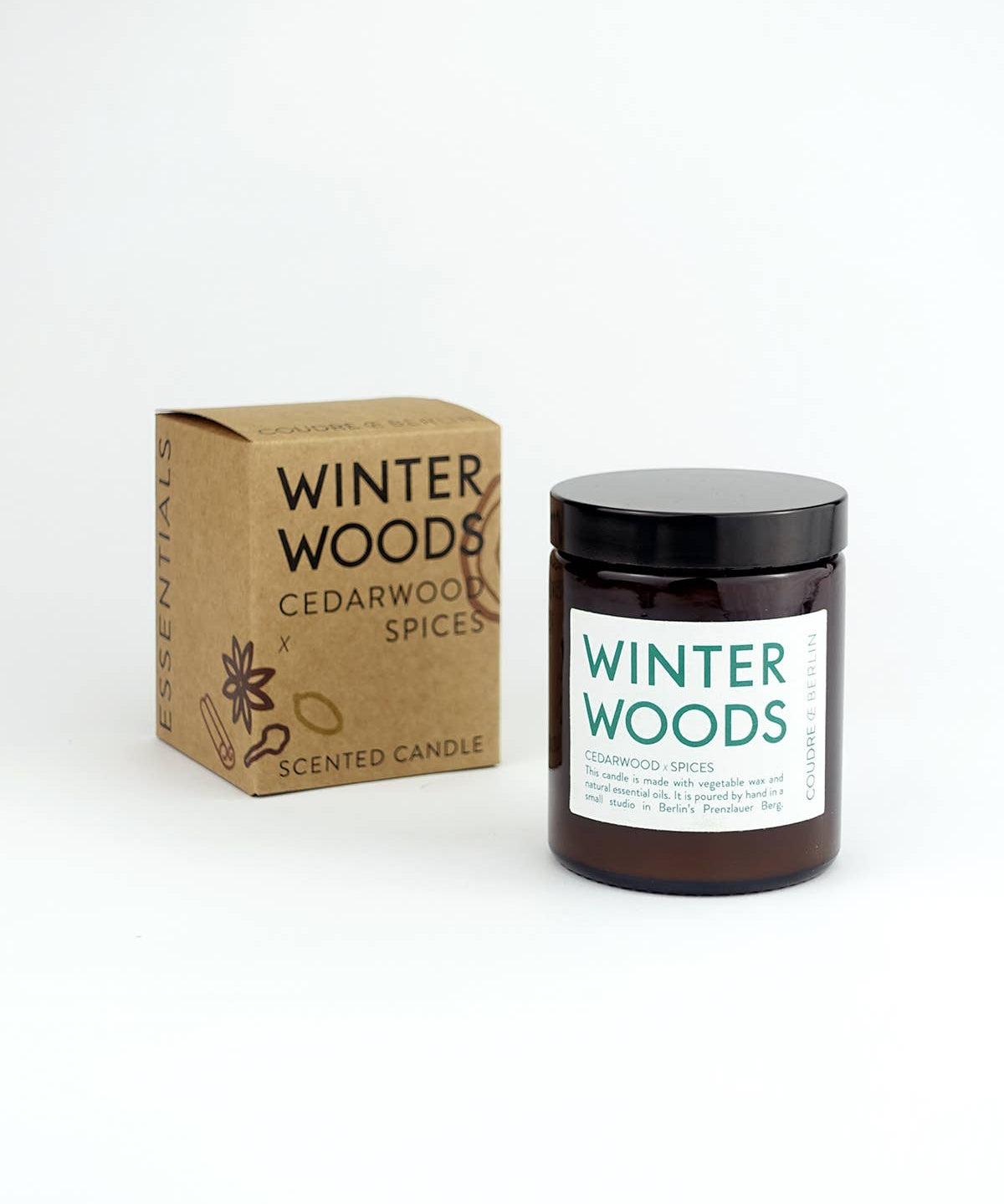 Coudre Berlin - WINTER WOODS Duftkerze Zedernholz & Gewürze - ROSA ECK - ESSENTIALS, Kerze,