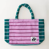 Handtuchtasche mit Streifen • Pink / Teal