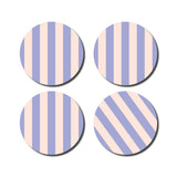 De Lange Tafel - Gestreifter Untersetzer (4er - Set) • Flieder/Pink - ROSA ECK