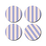 De Lange Tafel - Gestreifter Untersetzer (4er - Set) • Flieder/Pink - ROSA ECK