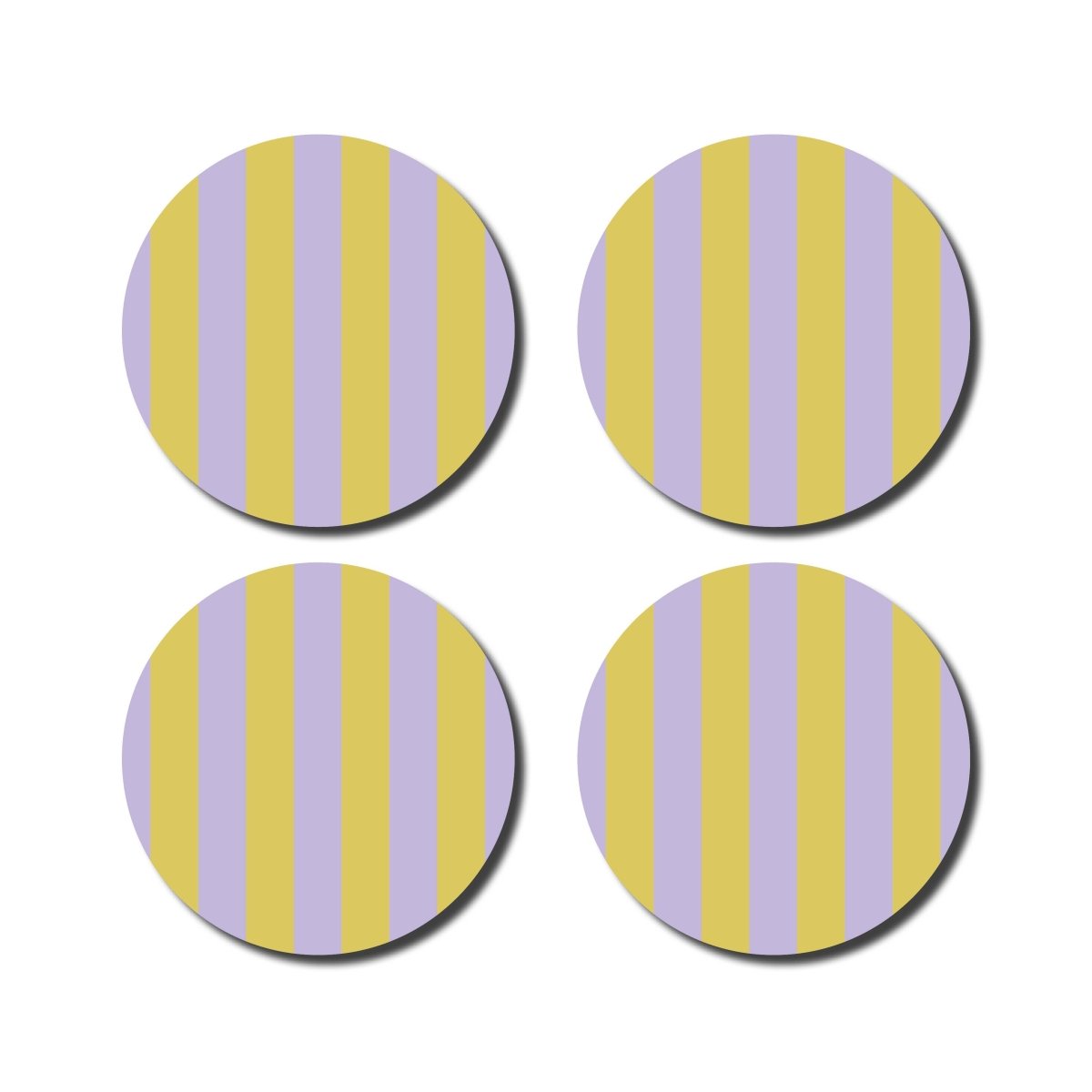 De Lange Tafel - Gestreifter Untersetzer (4er - Set) • Gelb/Lila - ROSA ECK Concept Store