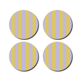 De Lange Tafel - Gestreifter Untersetzer (4er - Set) • Gelb/Lila - ROSA ECK Concept Store