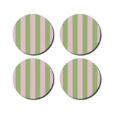 De Lange Tafel - Gestreifter Untersetzer (4er - Set) • Grün/Rosa - ROSA ECK Concept Store