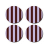 De Lange Tafel - Gestreifter Untersetzer (4er - Set) • Lila/Aubergine - ROSA ECK Concept Store