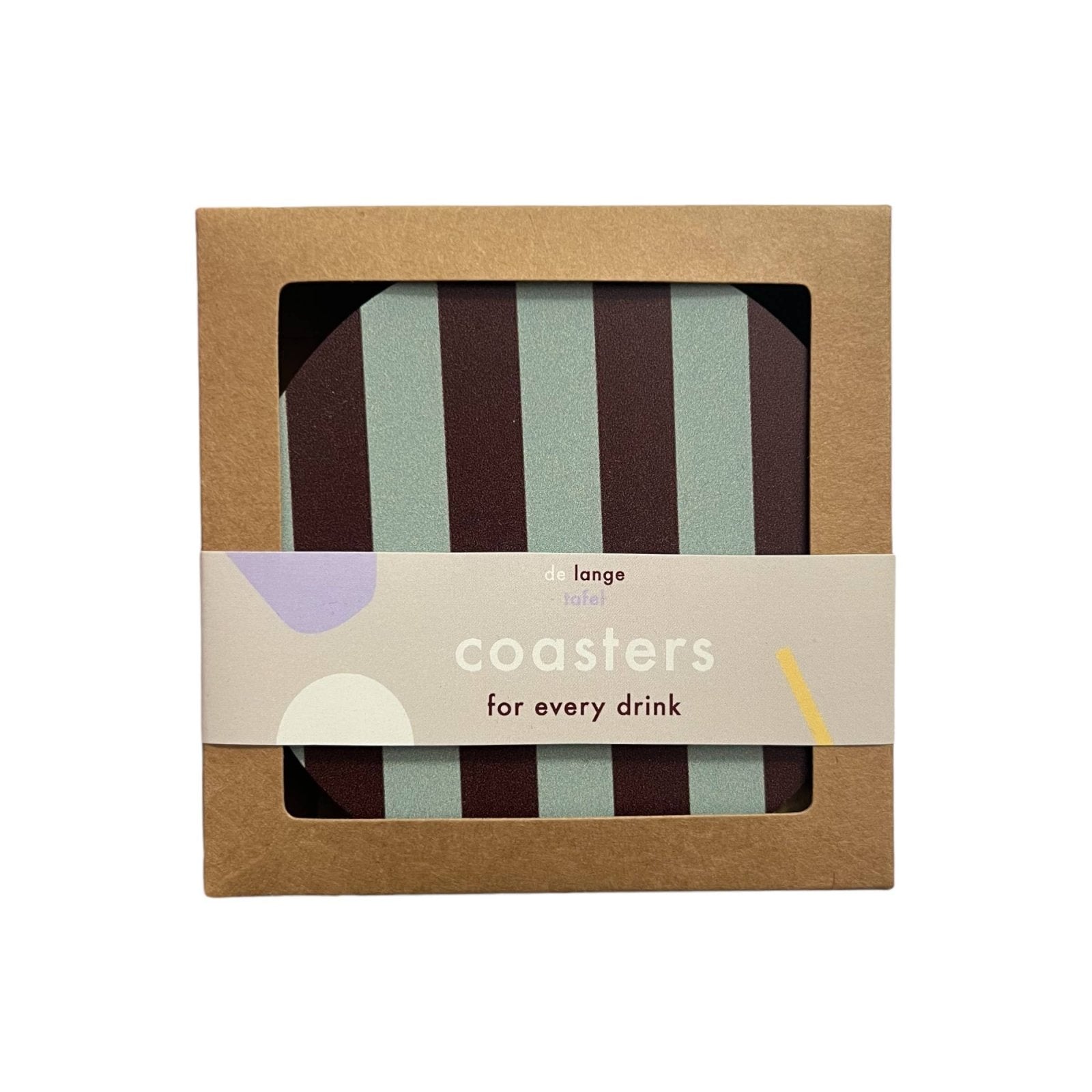 De Lange Tafel - Gestreifter Untersetzer (4er-Set) • Mint/Aubergine - ROSA ECK