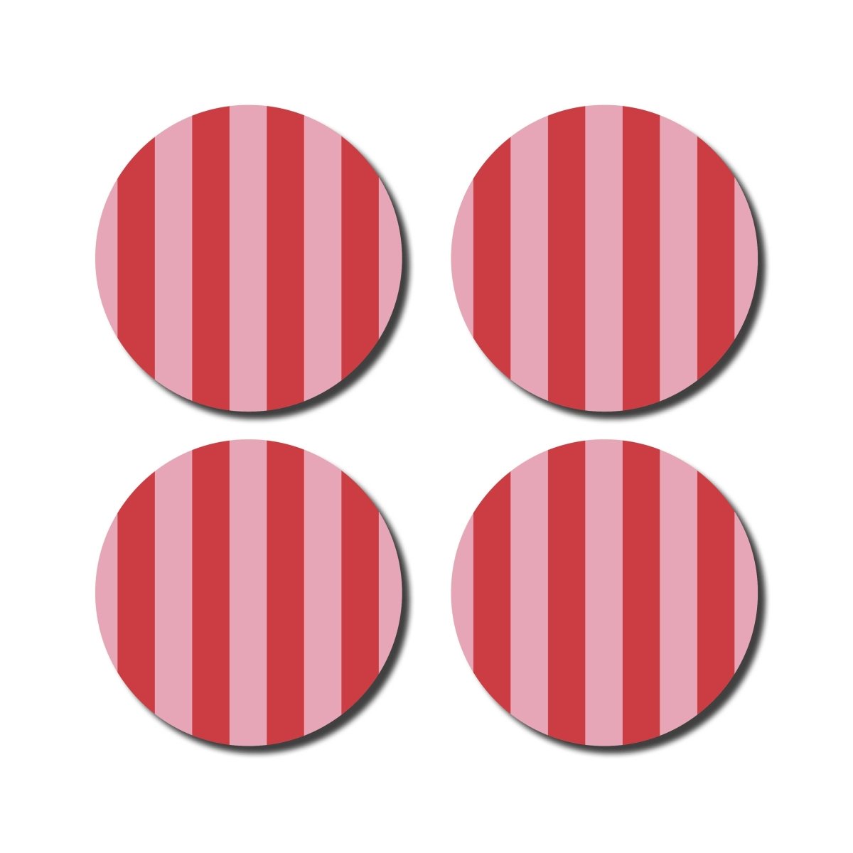 De Lange Tafel - Gestreifter Untersetzer (4er - Set) • Rosa/Rot - ROSA ECK Concept Store