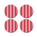 De Lange Tafel - Gestreifter Untersetzer (4er - Set) • Rosa/Rot - ROSA ECK Concept Store