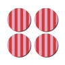 De Lange Tafel - Gestreifter Untersetzer (4er - Set) • Rosa/Rot - ROSA ECK Concept Store