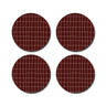 De Lange Tafel - Karierter Untersetzer (4er - Set) • Burgund - ROSA ECK
