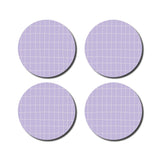 De Lange Tafel - Karierter Untersetzer (4er - Set) • Flieder/Weiss - ROSA ECK Concept Store