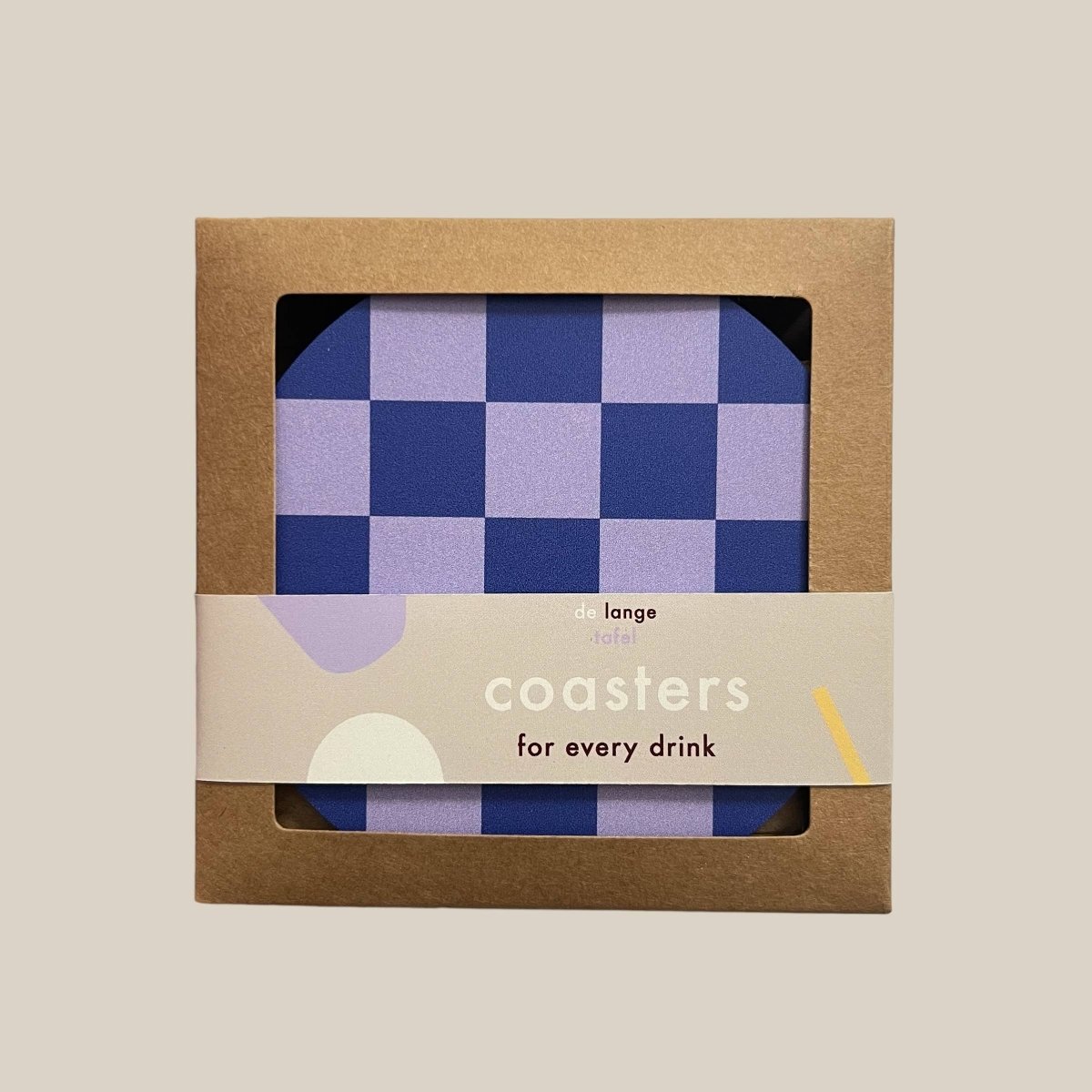 De Lange Tafel - Karierter Untersetzer (4er - Set) • Lila/Blau - ROSA ECK Concept Store