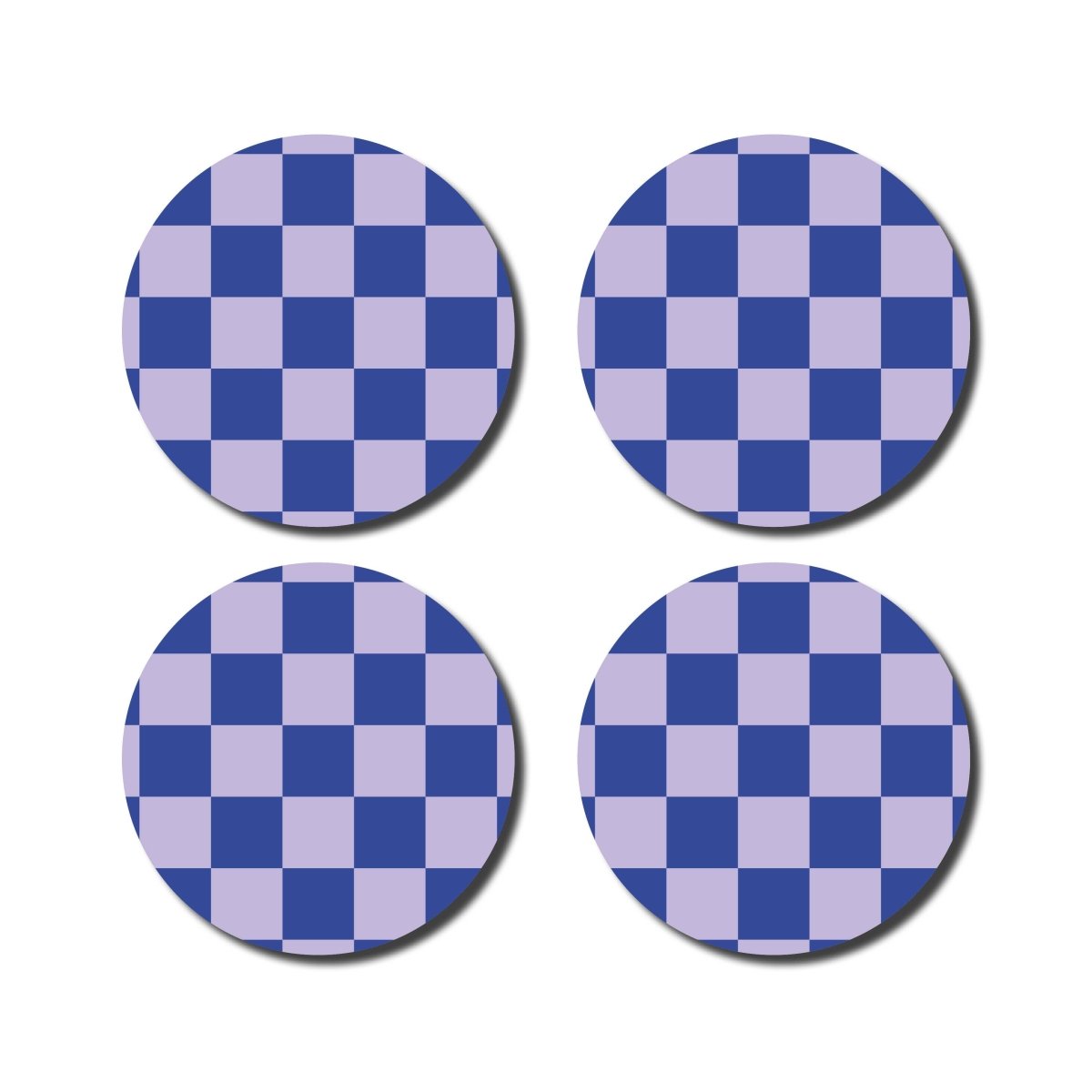 De Lange Tafel - Karierter Untersetzer (4er - Set) • Lila/Blau - ROSA ECK Concept Store