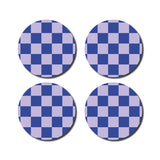 De Lange Tafel - Karierter Untersetzer (4er - Set) • Lila/Blau - ROSA ECK Concept Store