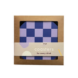 De Lange Tafel - Karierter Untersetzer (4er - Set) • Lila/Blau - ROSA ECK Concept Store