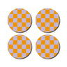 De Lange Tafel - Karierter Untersetzer (4er - Set) • Orange/Lila - ROSA ECK Concept Store