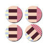 De Lange Tafel - Quergestreifter Untersetzer (4er - Set) • Bunt - ROSA ECK