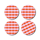 De Lange Tafel - Untersetzer Ovale (4er - Set) • Rot/Pink - ROSA ECK
