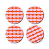 De Lange Tafel - Untersetzer Ovale (4er - Set) • Rot/Pink - ROSA ECK
