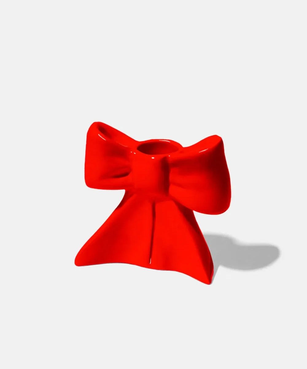 DOIY - BOW Kerzenhalter in Schleifenform (S) • Red - Kerzenständer - ROSA ECK Concept Store