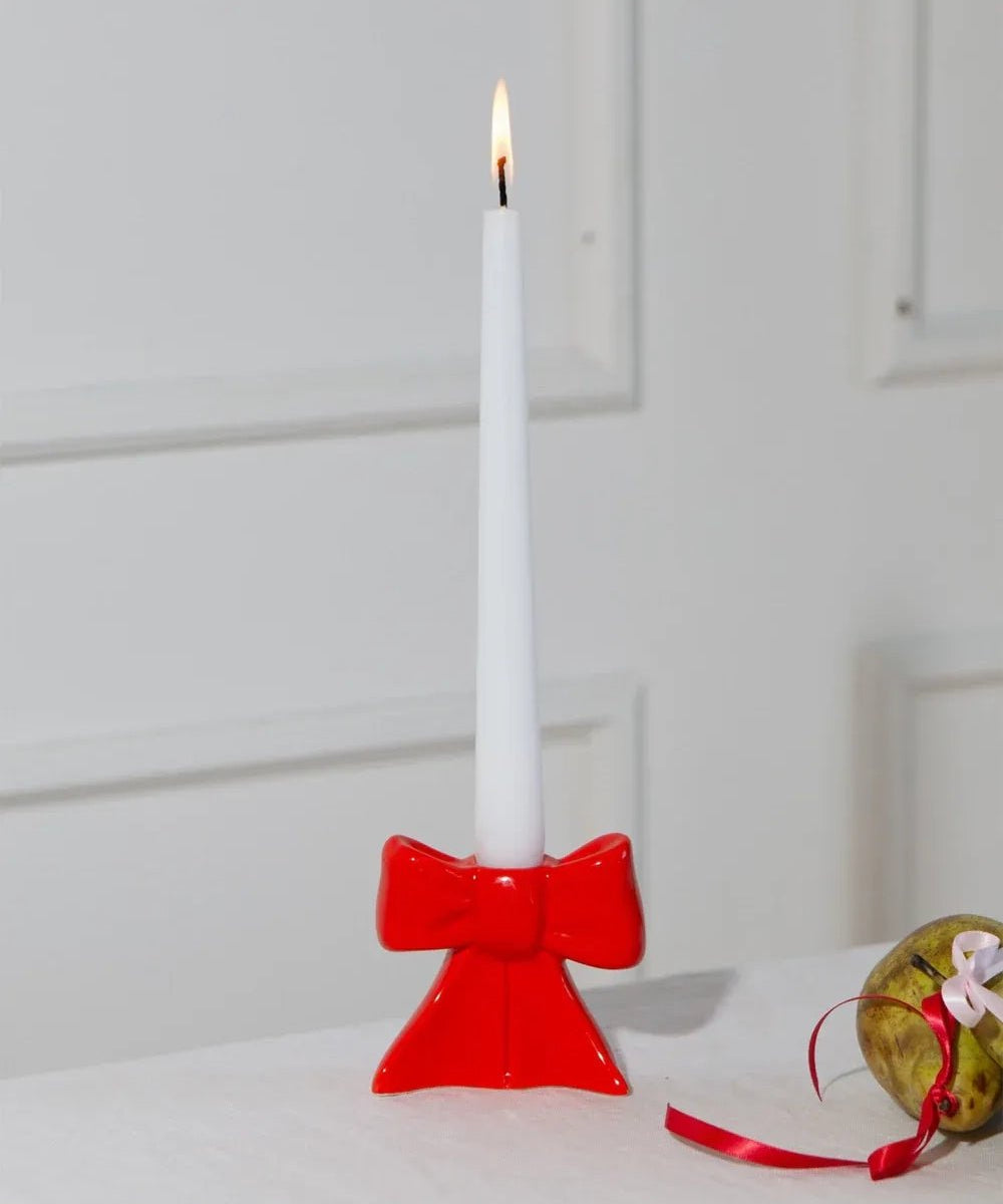 DOIY - BOW Kerzenhalter in Schleifenform (S) • Red - Kerzenständer - ROSA ECK Concept Store