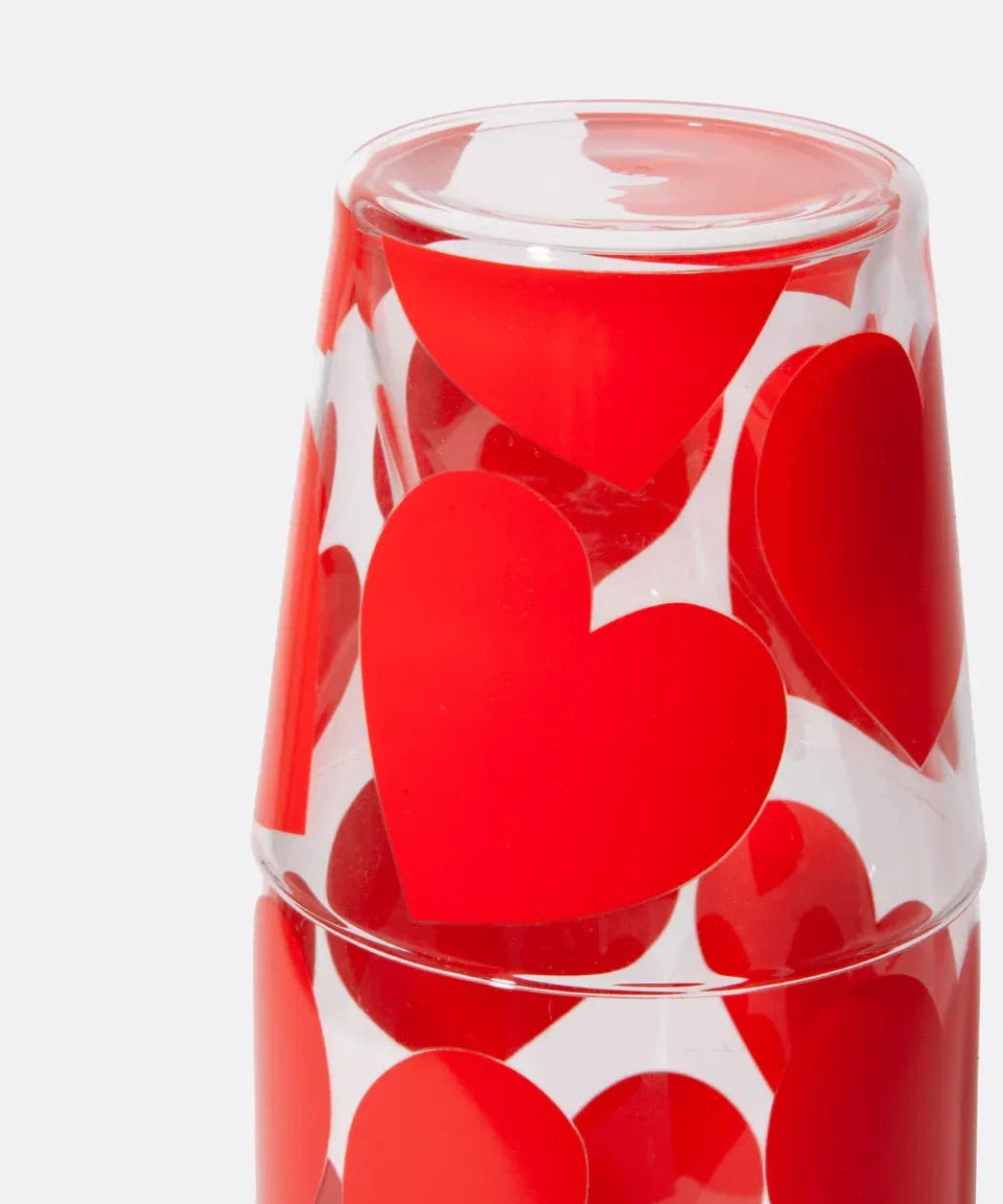 DOIY - LOVE Karaffe & Trinkglas Set mit Herzmotiv - Karaffe - ROSA ECK Concept Store