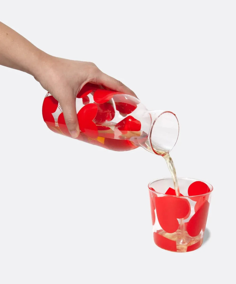 DOIY - LOVE Karaffe & Trinkglas Set mit Herzmotiv - Karaffe - ROSA ECK Concept Store