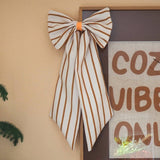 Weihnachtsschleife zum Aufhängen • Streifen Creme/Braun