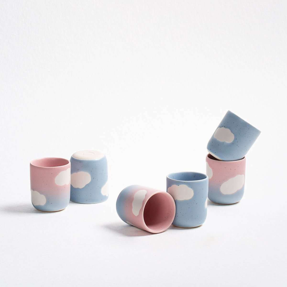 Egg Back Home - CLOUD SUNSET Espressotasse Rosa Blau - ROSA ECK - Blau, Rosa,