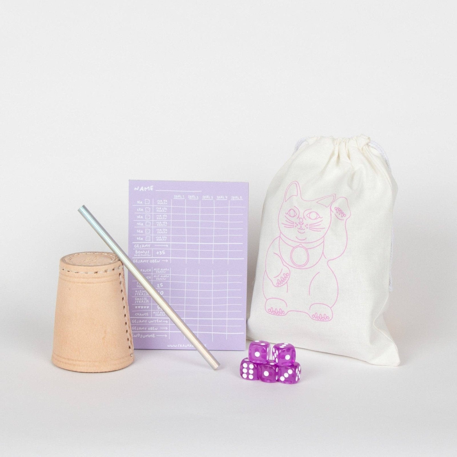 Frau Hansen - Würfelspiel mit Spielblock • Lila - Spiel - ROSA ECK