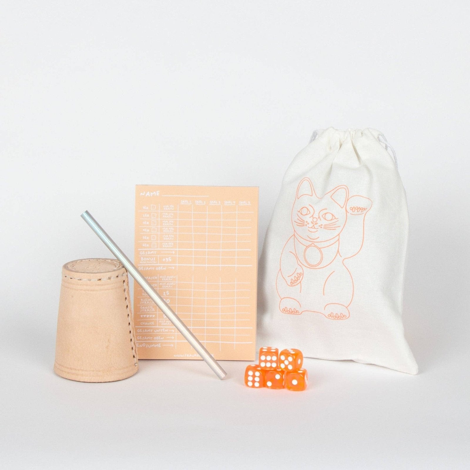 Frau Hansen - Würfelspiel mit Spielblock • Peach - Spiel - ROSA ECK