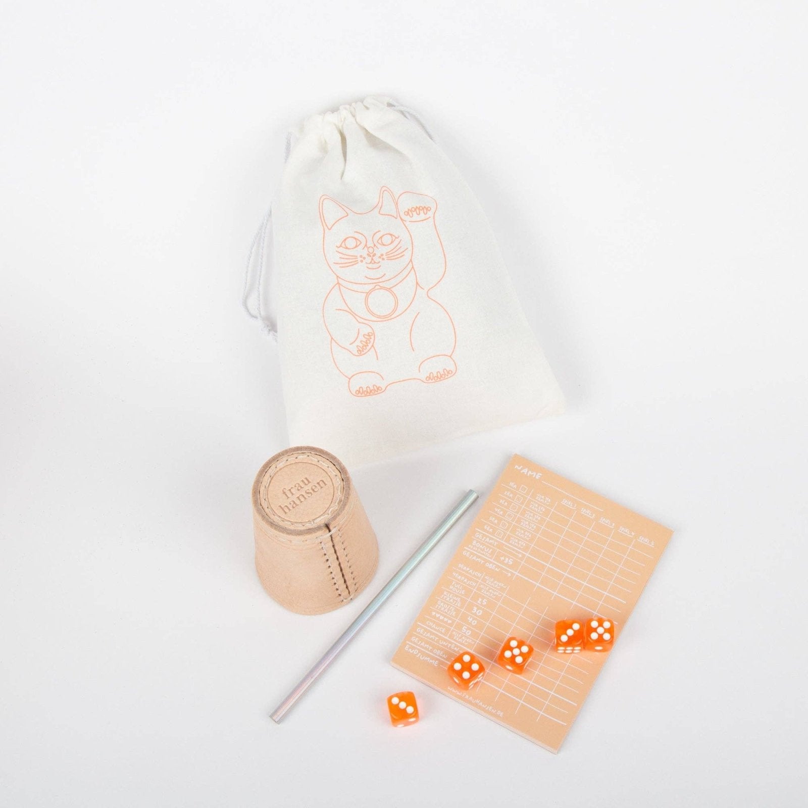 Frau Hansen - Würfelspiel mit Spielblock • Peach - Spiel - ROSA ECK