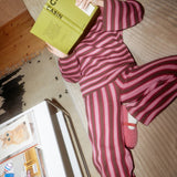 Happymess - Hose aus Bio - Baumwolle • berry stripes - Hose - ROSA ECK