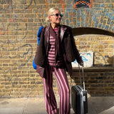 Happymess - Hose aus Bio - Baumwolle • berry stripes - Hose - ROSA ECK