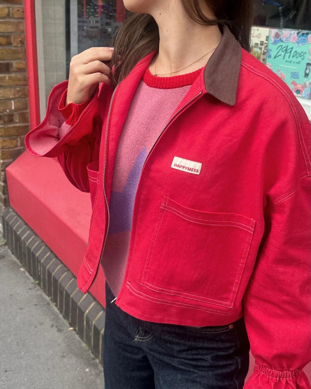 Happymess - Jeansjacke • Retro Red - Jacke - ROSA ECK