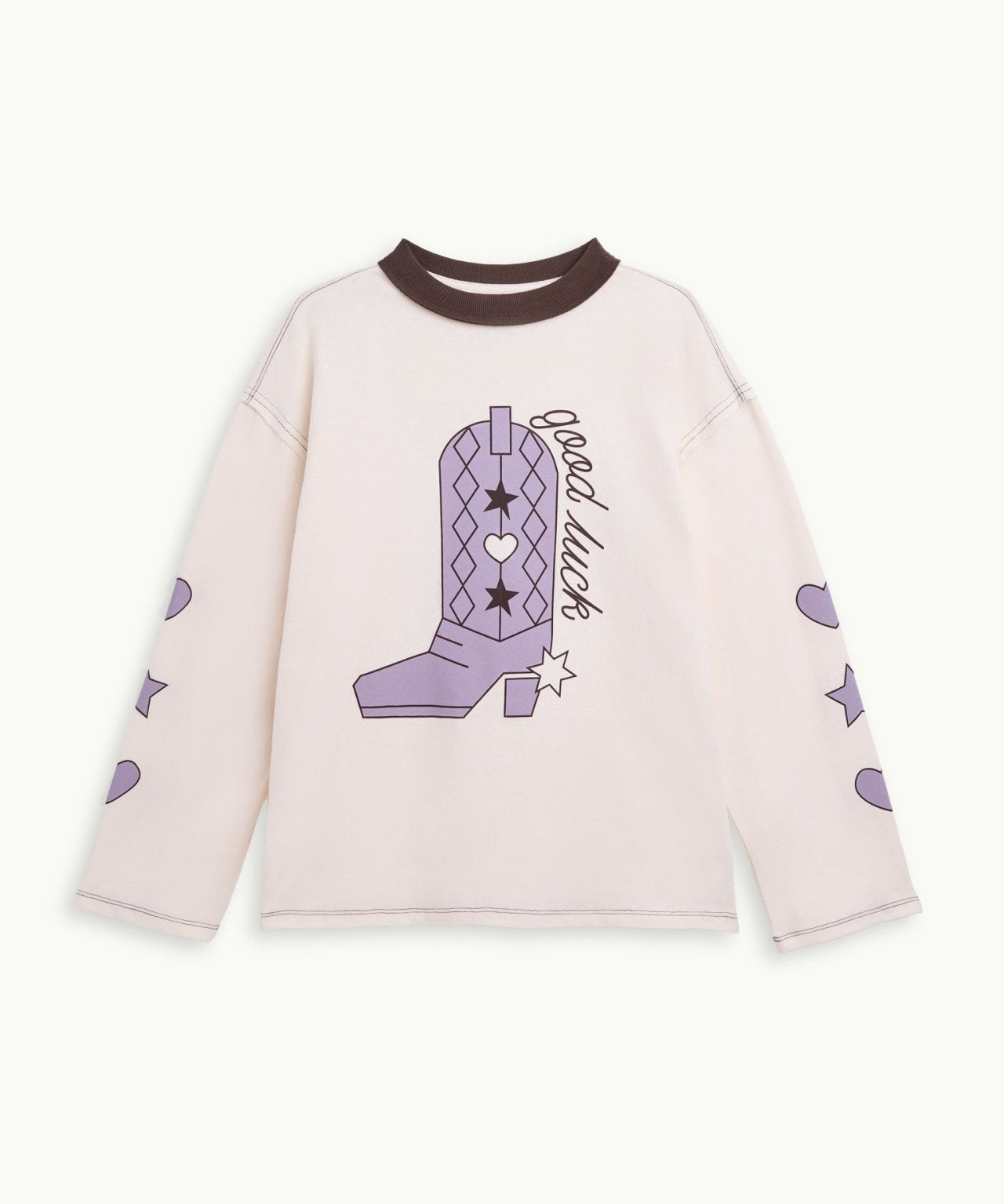 Happymess - Langarmshirt aus Bio - Baumwolle • good luck - Langarmshirt - ROSA ECK