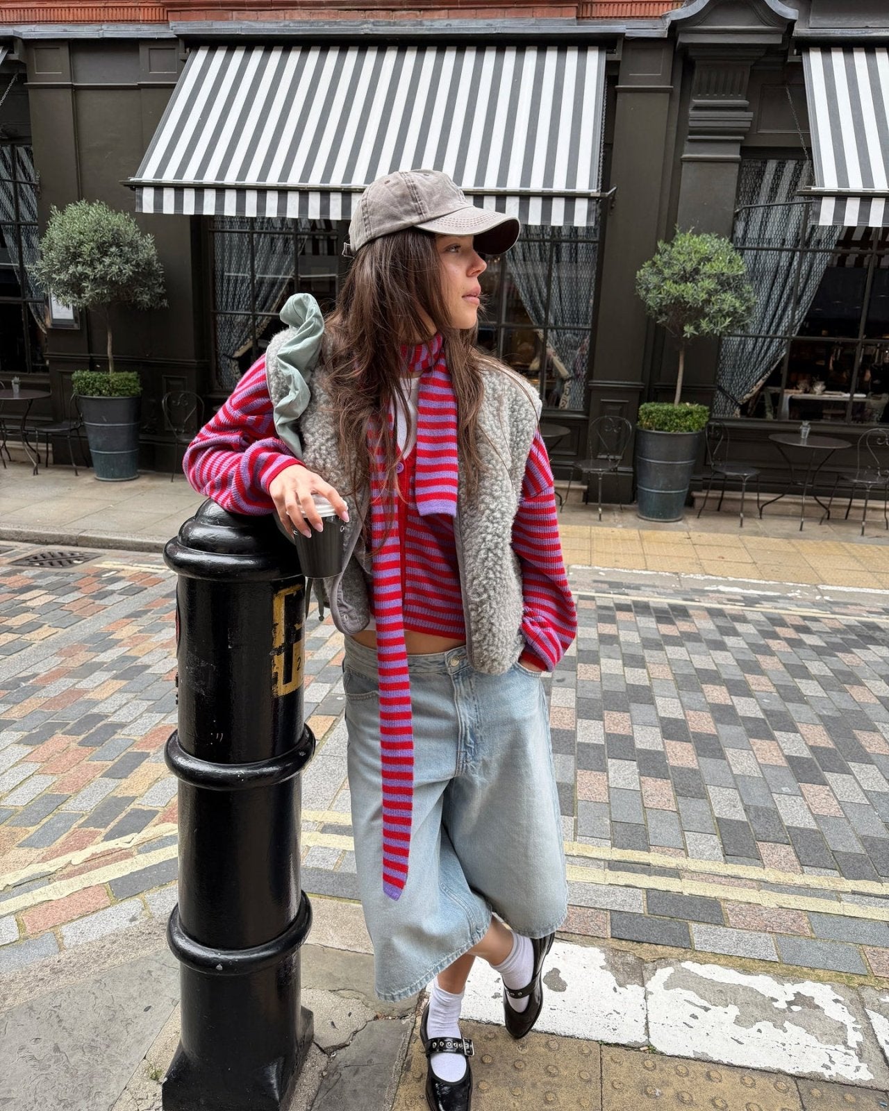 Happymess - Longsleeve + Schal aus Bio - Baumwolle • berry bloom - Pullover - ROSA ECK